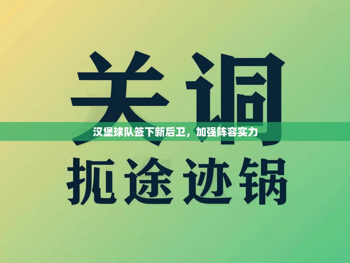 汉堡球队签下新后卫，加强阵容实力